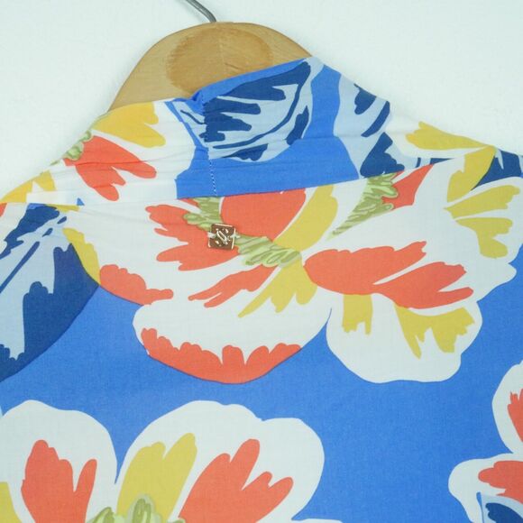 Skye One Size Kimono Beach Cover Robe Topper Blue Floral Tropical Resort Beachy - Picture 5 of 5